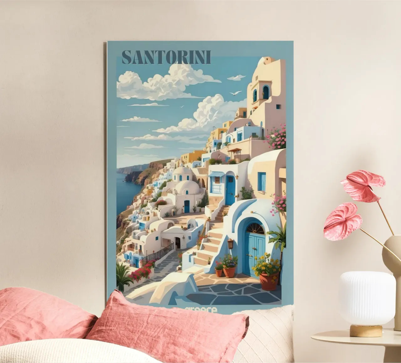 Fascino di Santorini Vintage Retro alluminio dibond da Beauty wall