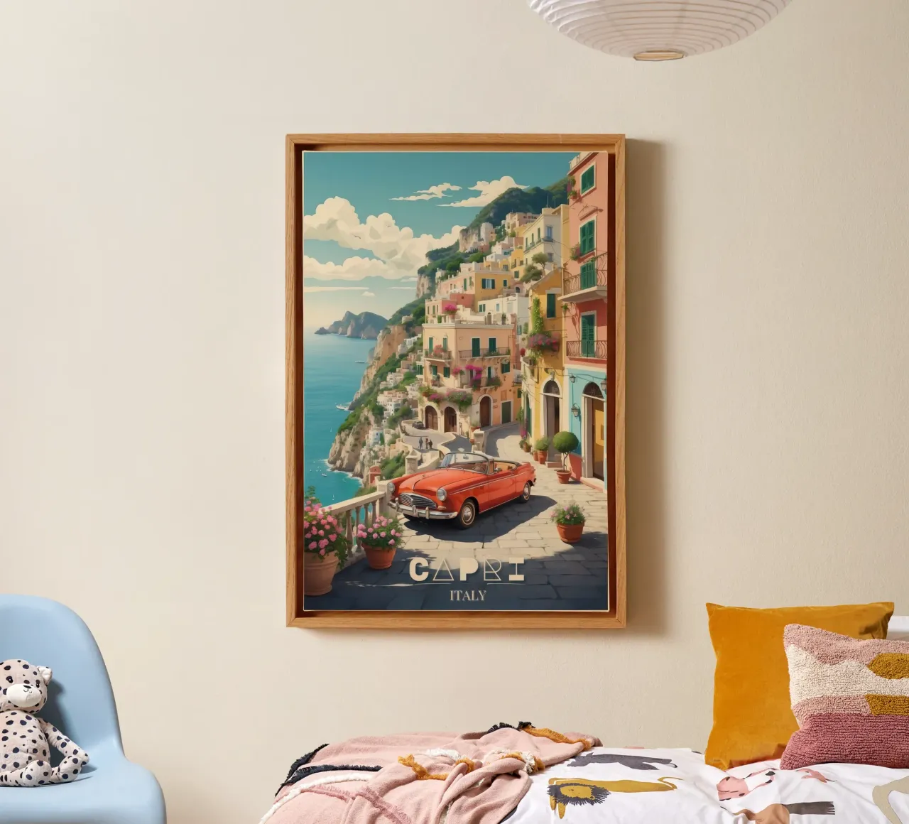Capri Splendor Viaggio d'epoca tela con Cornice a cassetta da Beauty wall