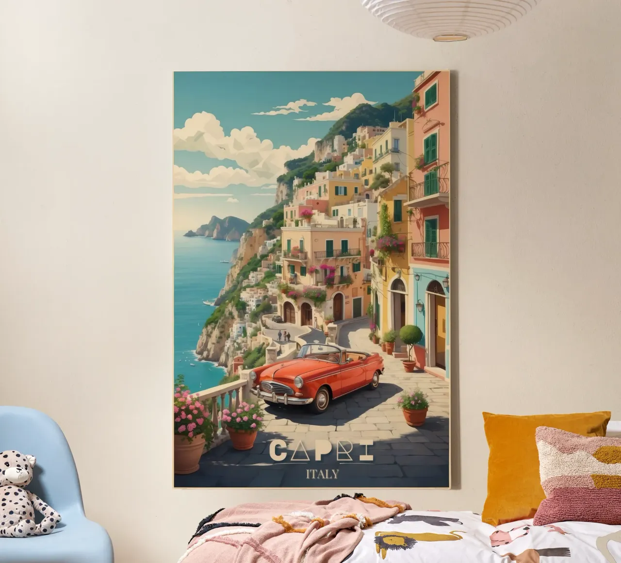 Capri Splendor Viaggio d'epoca tela con Cornice a cassetta da Beauty wall