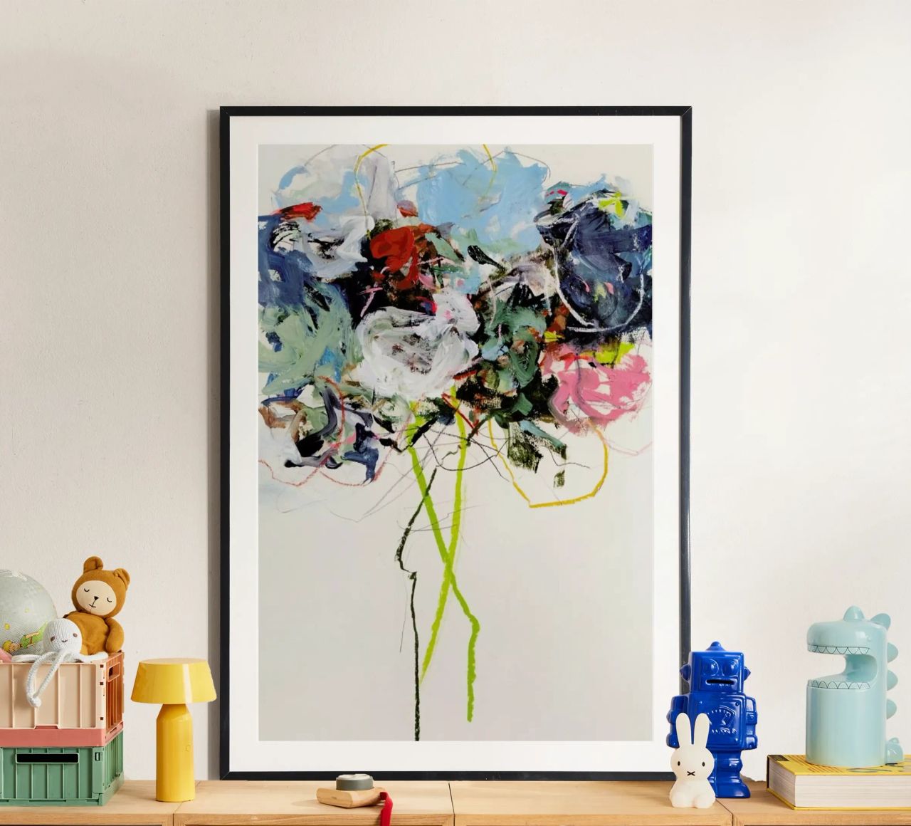 Rosenotes No 2 Poster mit Holzrahmen von Leigh Viner
