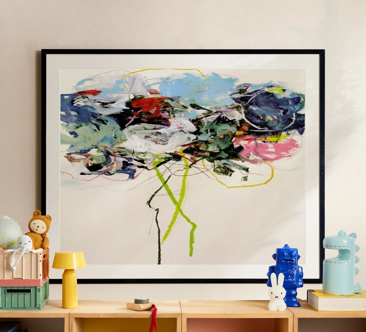 Rosenotes No 2 Poster mit Holzrahmen von Leigh Viner