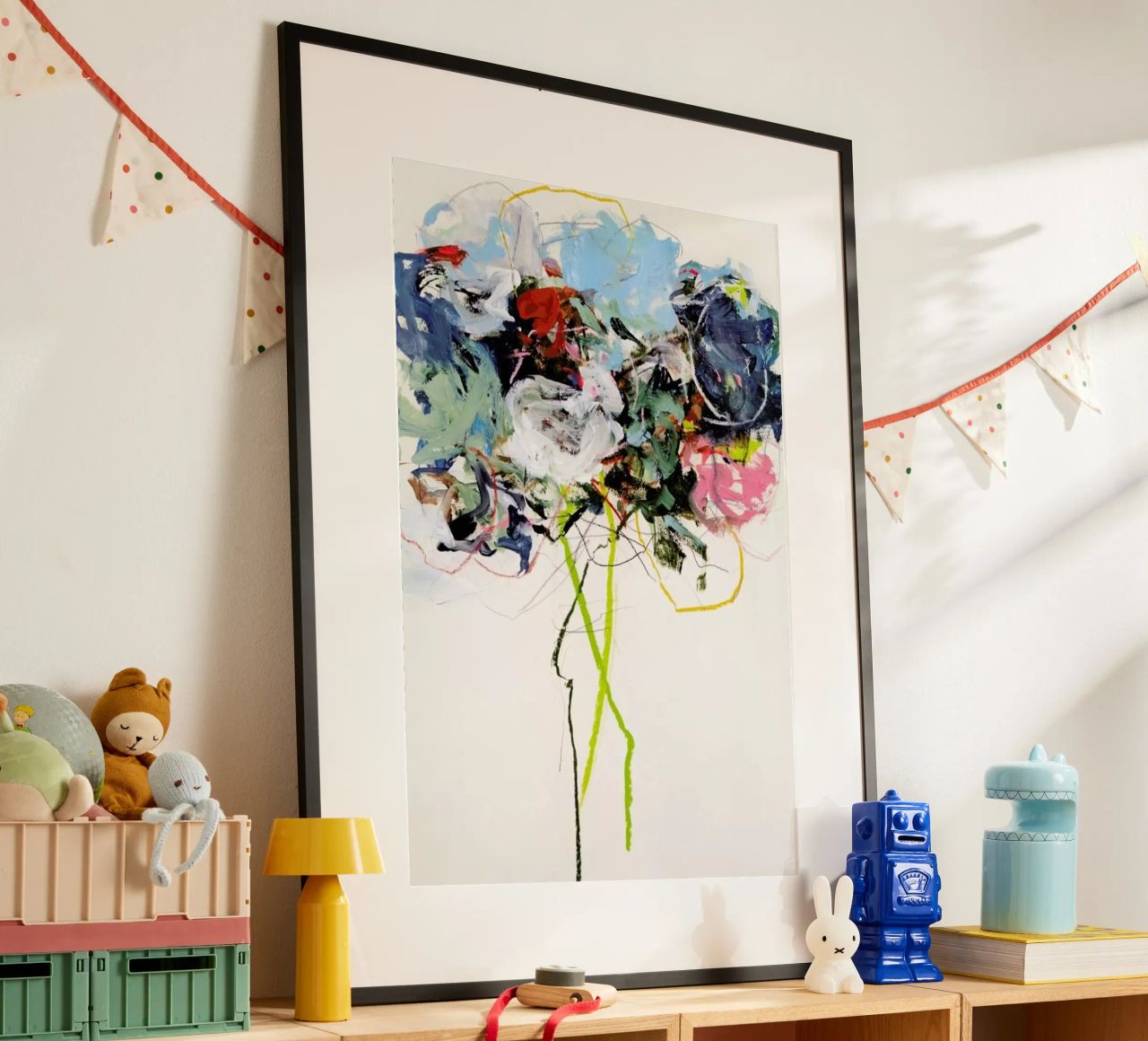 Rosenotes No 2 Poster mit Holzrahmen von Leigh Viner