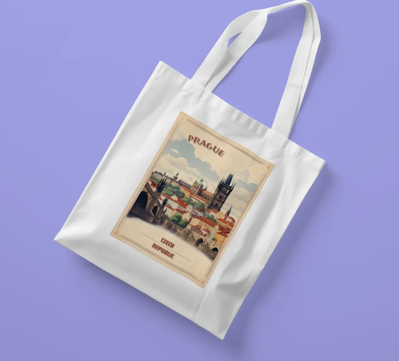 Scoprite l'eleganza retrò di Praga borsa in juta da Beauty wall