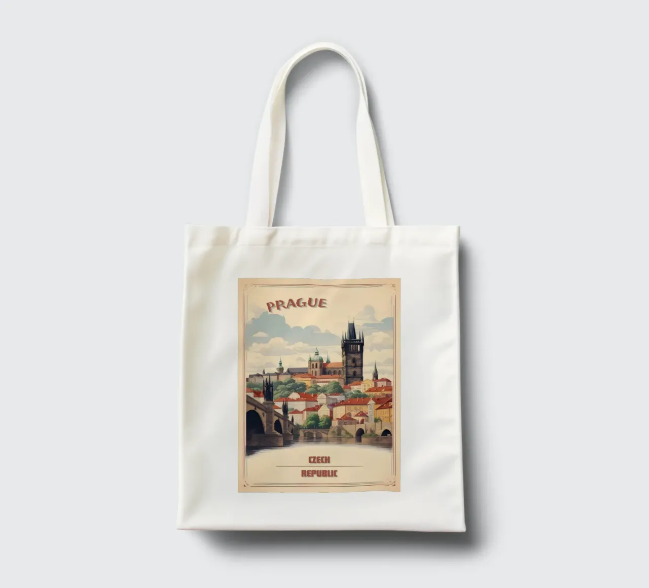 Scoprite l'eleganza retrò di Praga borsa in juta da Beauty wall