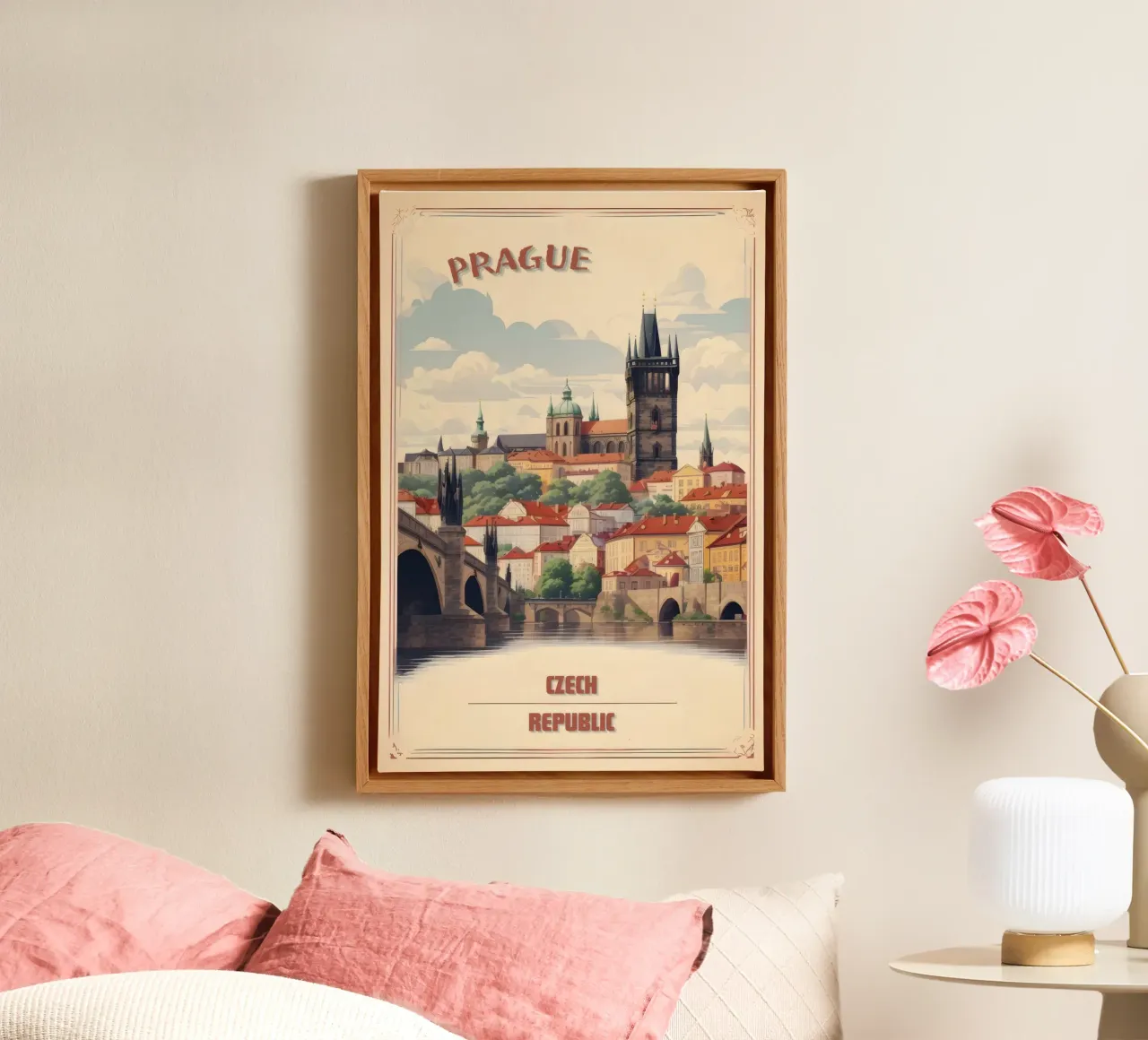 Scoprite l'eleganza retrò di Praga tela con Cornice a cassetta da Beauty wall