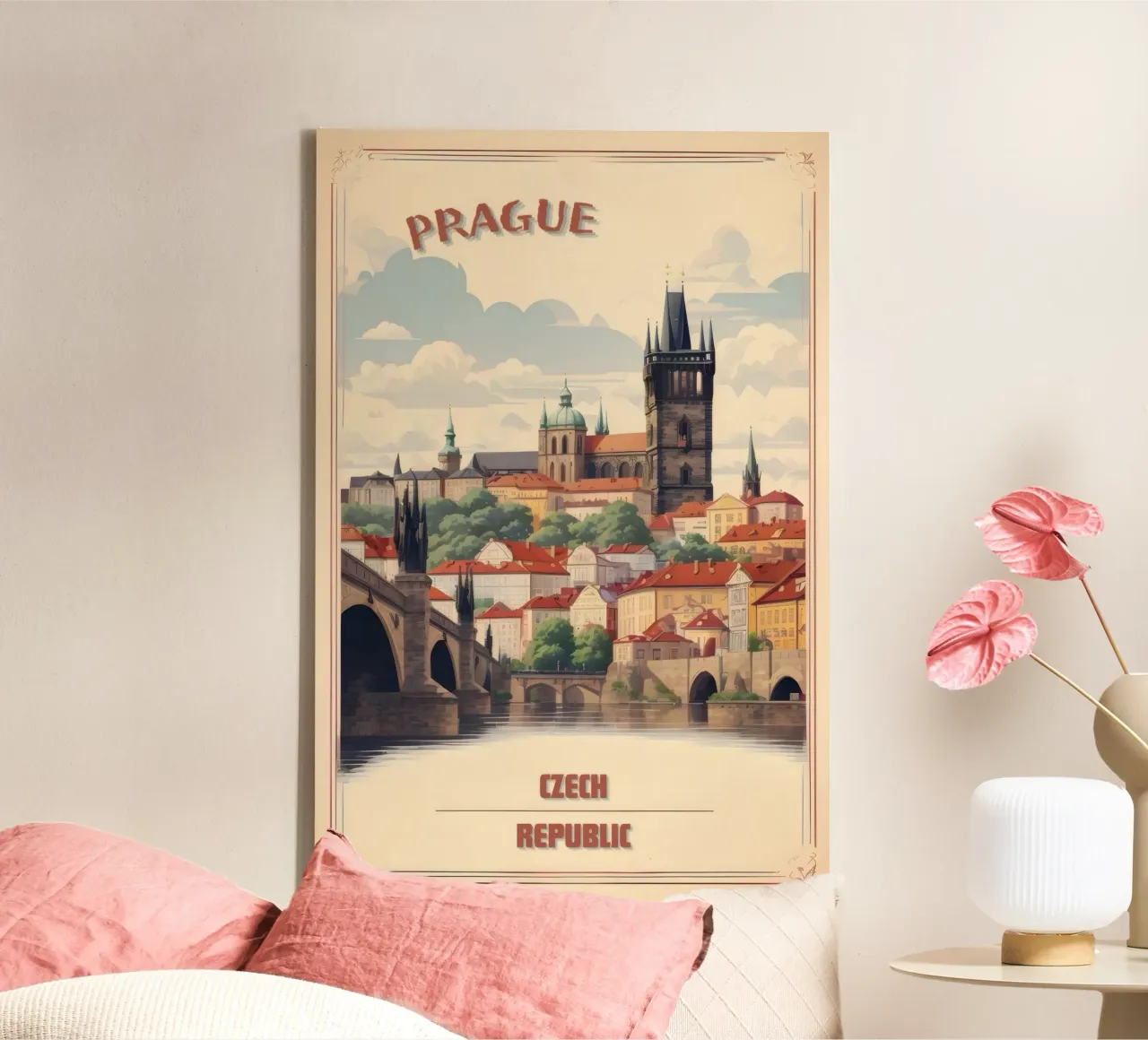 Scoprite l'eleganza retrò di Praga tela con Cornice a cassetta da Beauty wall