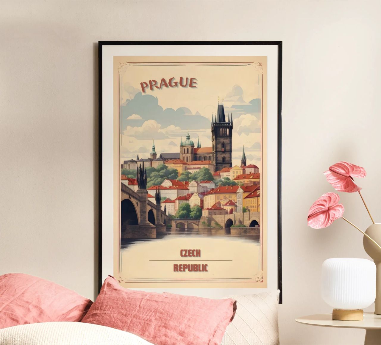 Découvrez l'élégance rétro de Prague poster de Beauty wall