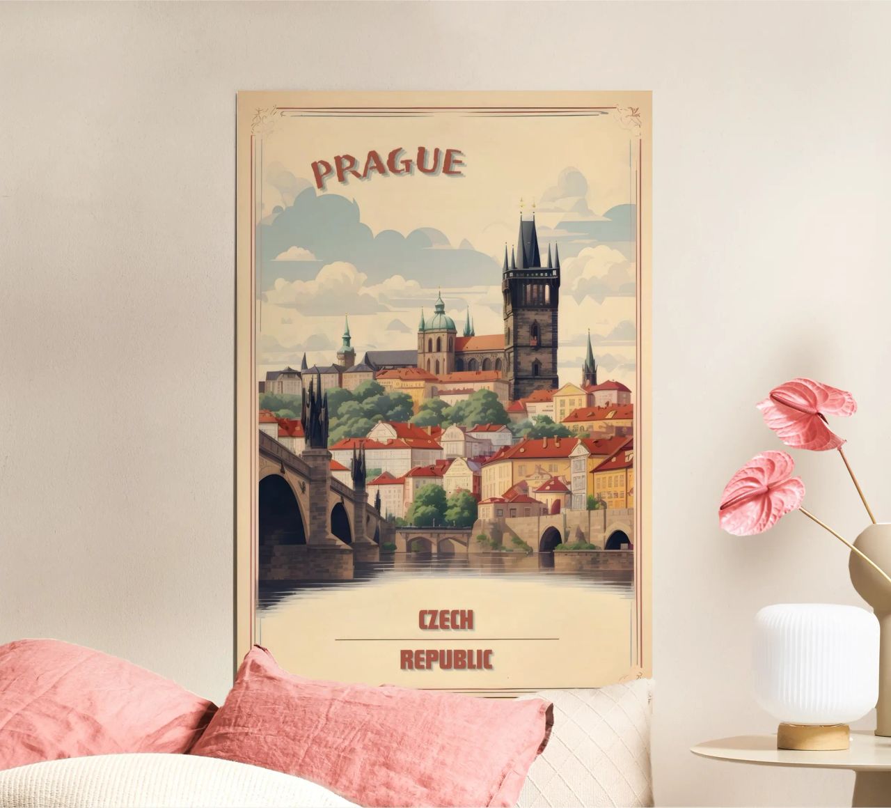 Découvrez l'élégance rétro de Prague poster de Beauty wall