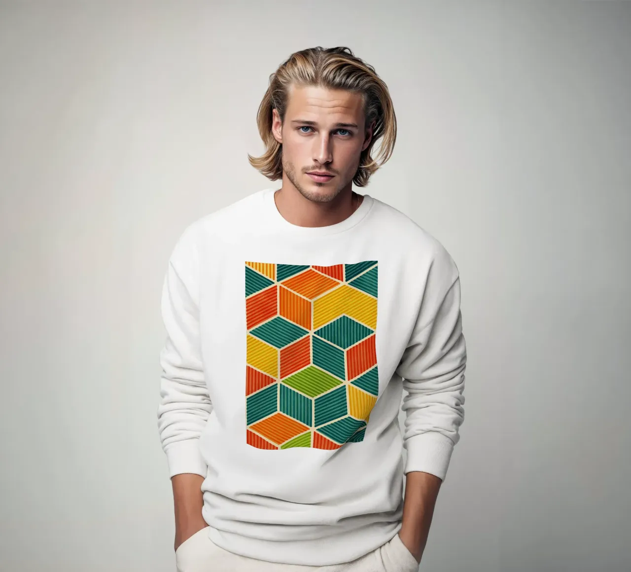 linea geometrica astratta esagonale felpa da arkhanz