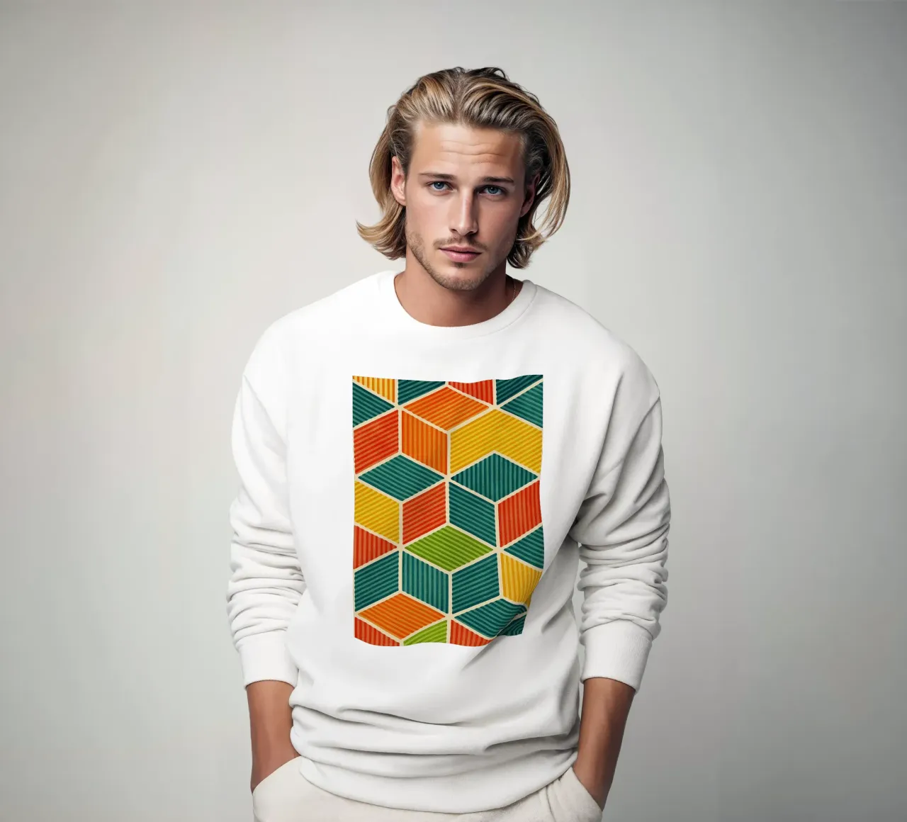 línea hexagonal geométrica abstracta sudadera de arkhanz