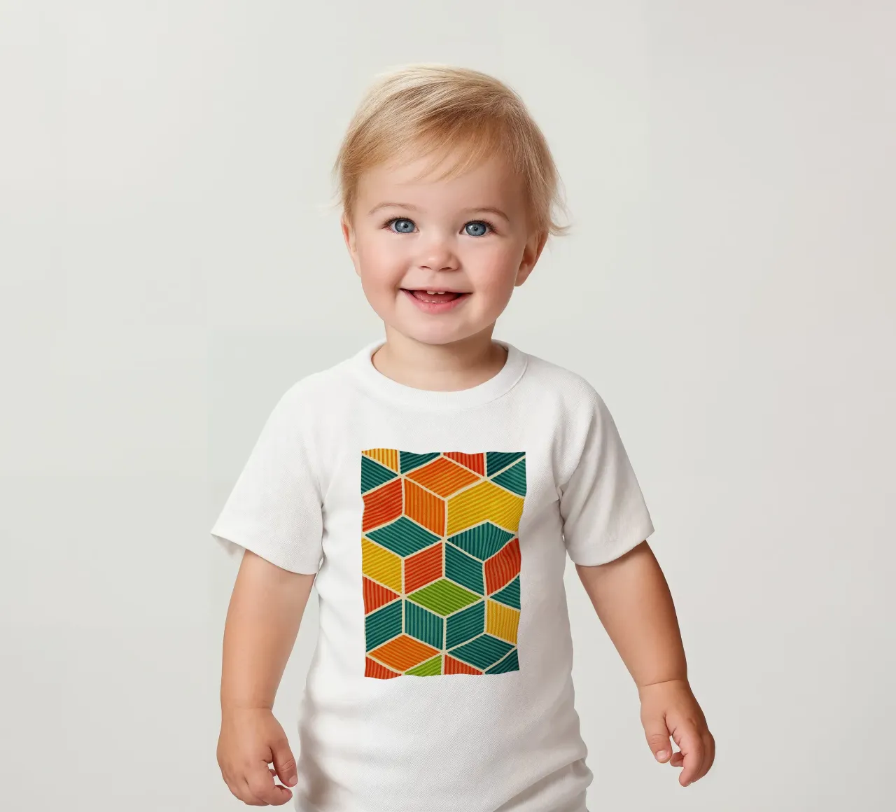 línea hexagonal geométrica abstracta camiseta de bebé de arkhanz