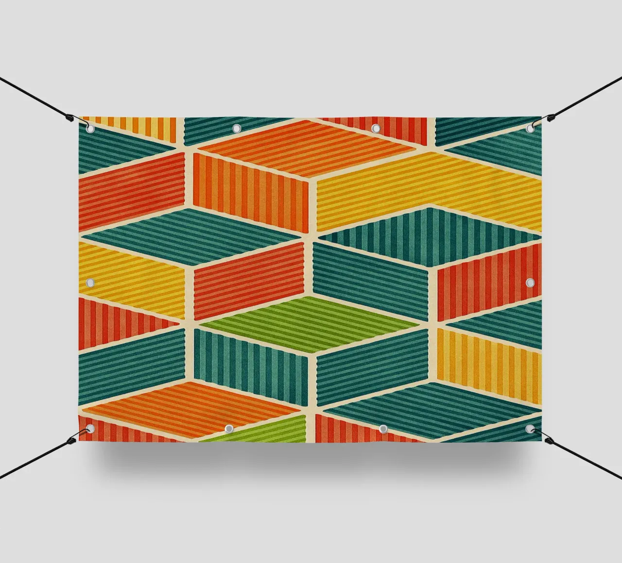 línea hexagonal geométrica abstracta lonas publicitarias de arkhanz