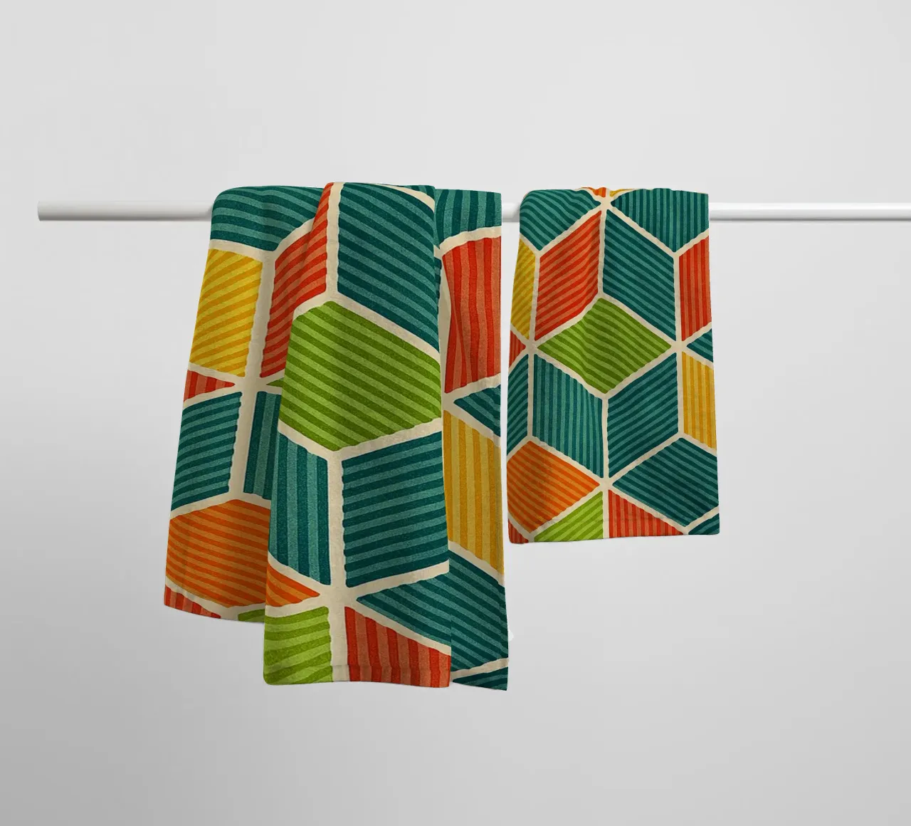línea hexagonal geométrica abstracta toalla de baño de arkhanz