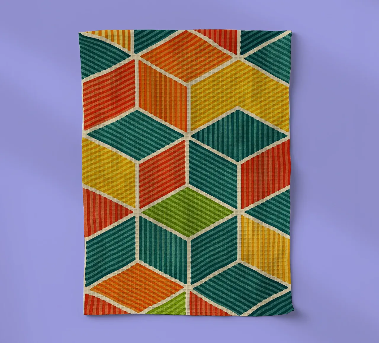 línea hexagonal geométrica abstracta paño de cocina de arkhanz