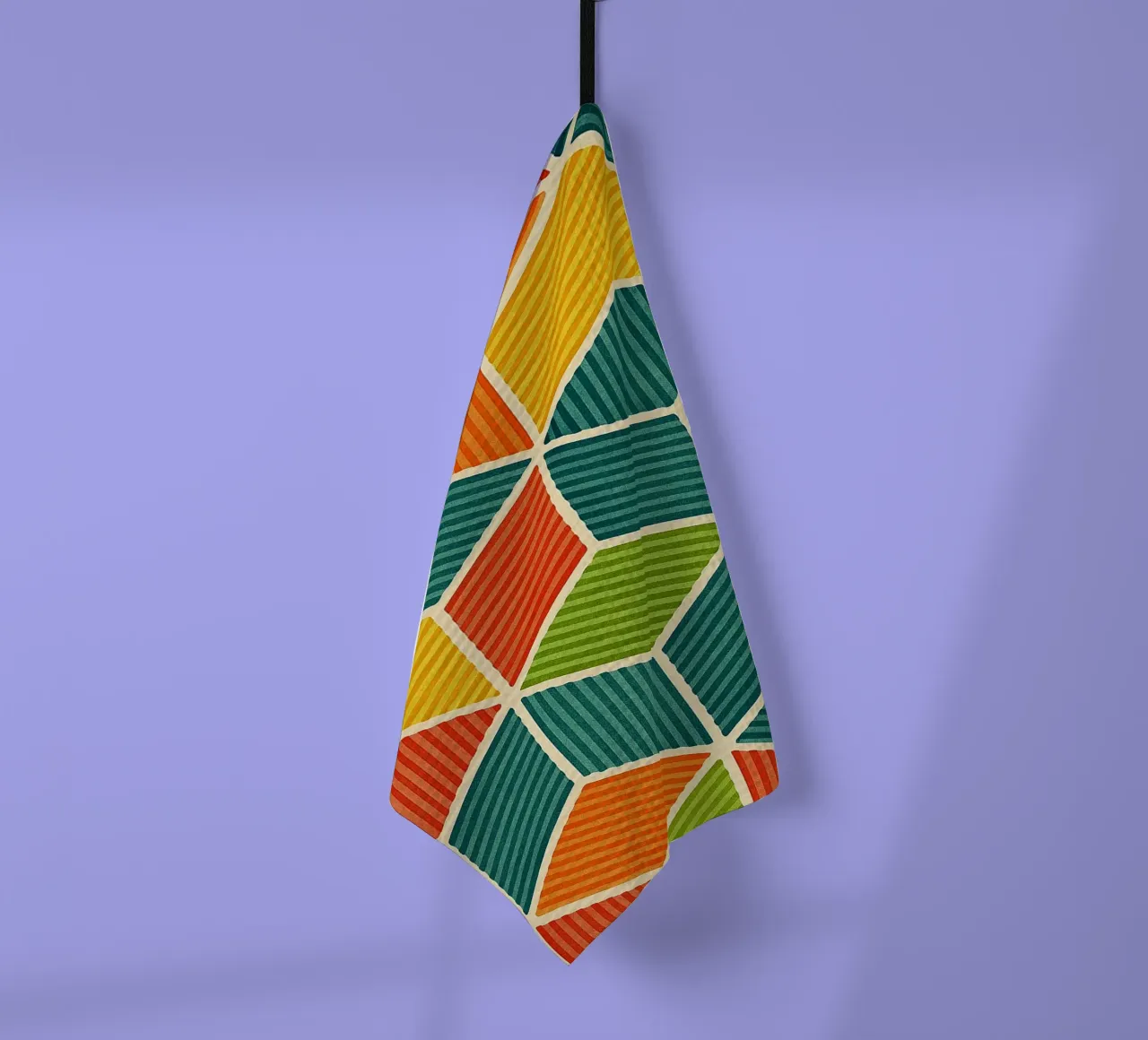 línea hexagonal geométrica abstracta paño de cocina de arkhanz