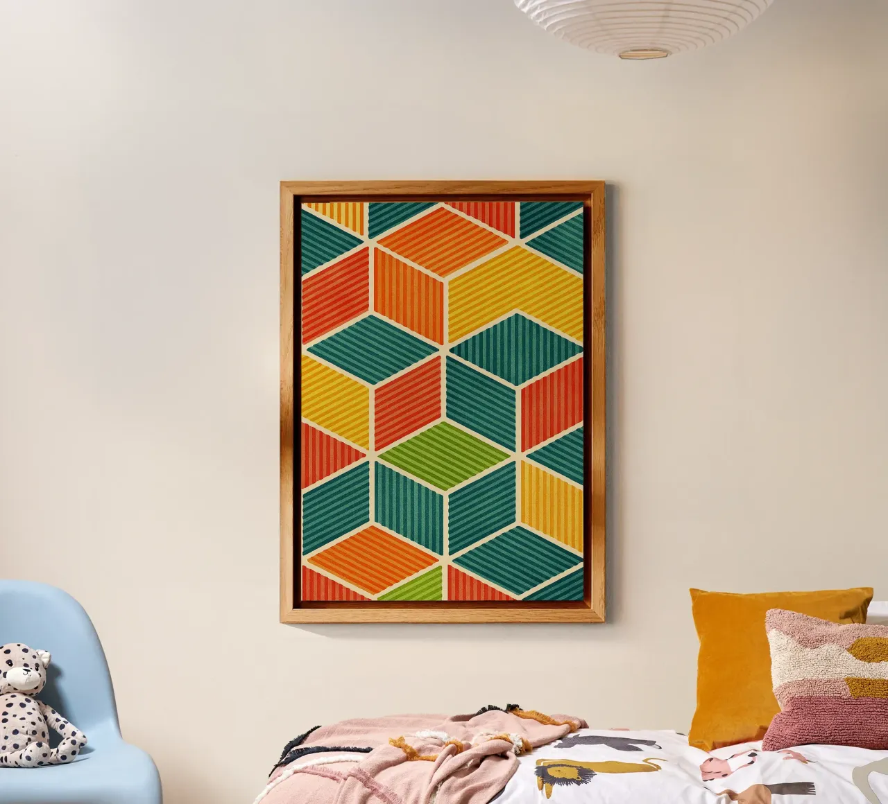 línea hexagonal geométrica abstracta aluminio dibond de arkhanz