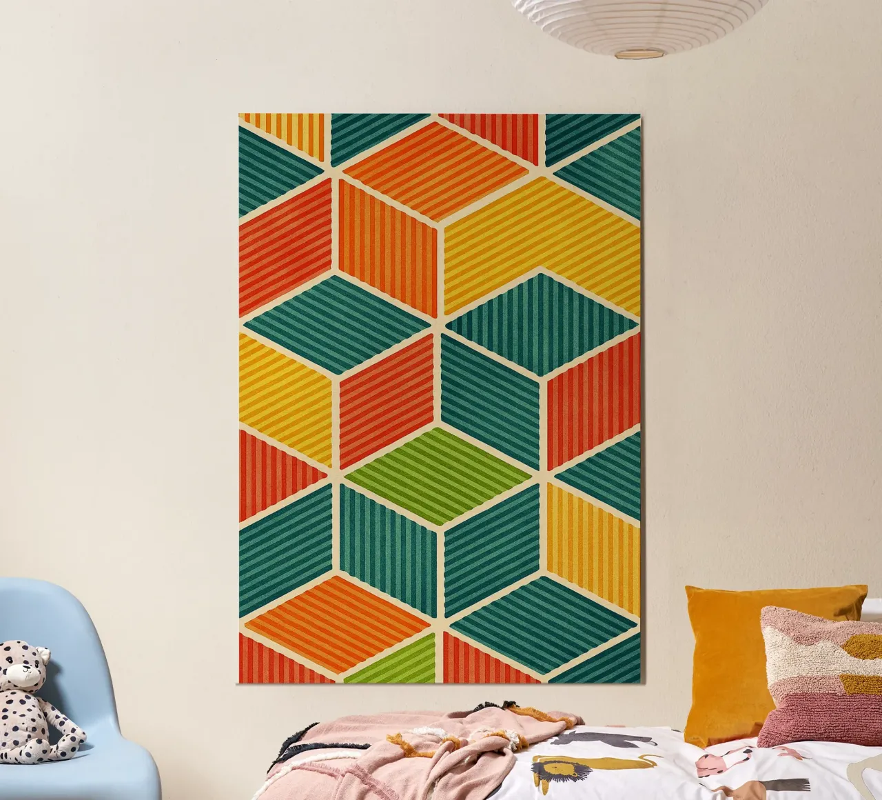 línea hexagonal geométrica abstracta aluminio dibond de arkhanz