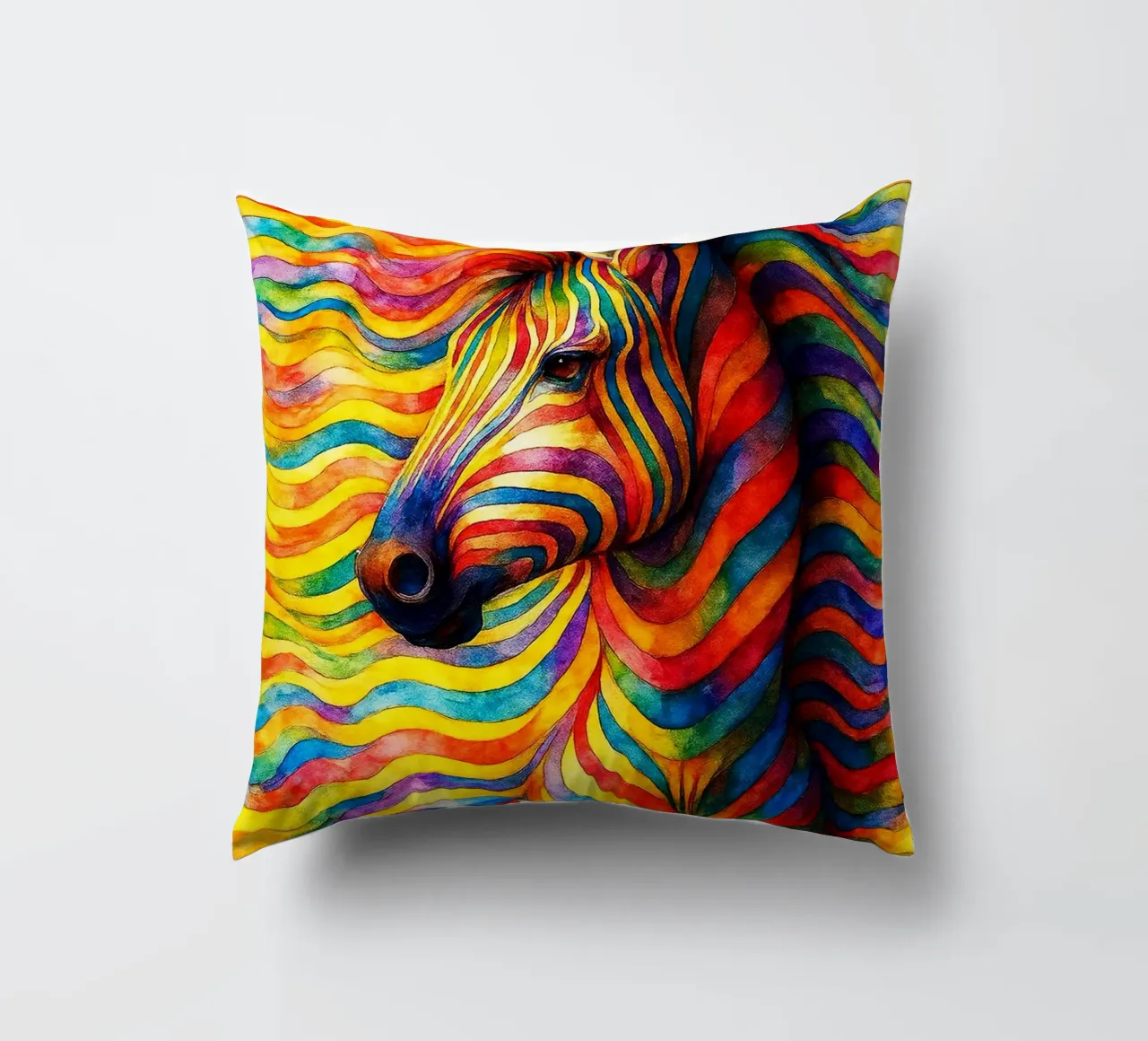 linea geometrica astratta del volto di un cavallo cuscino da arkhanz