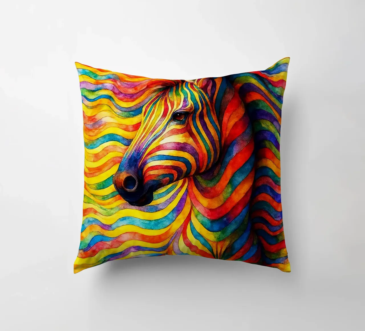 linea geometrica astratta del volto di un cavallo cuscino da arkhanz