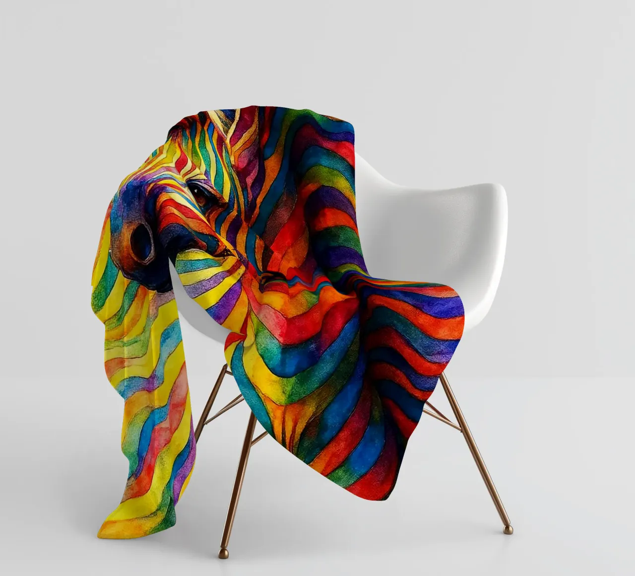 linea geometrica astratta del volto di un cavallo coperta in pile da arkhanz