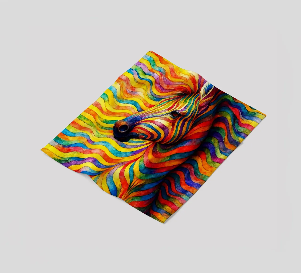 linea geometrica astratta del volto di un cavallo coperta in pile da arkhanz