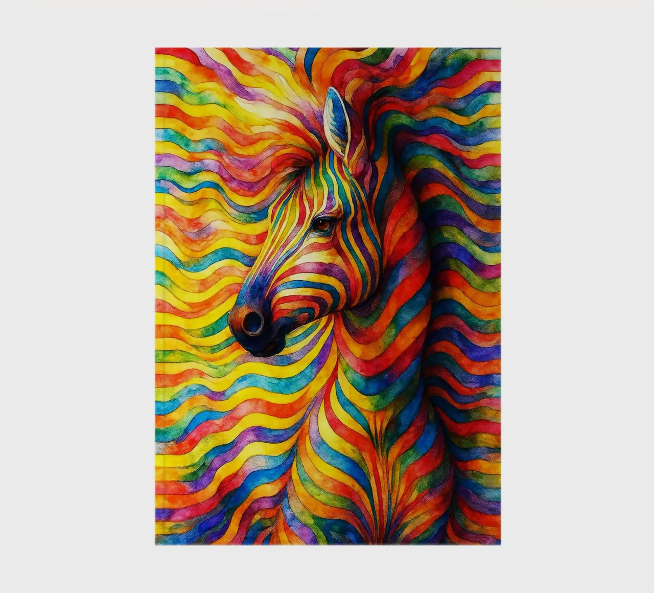 abstract geometric horse face line notebook by arkhanz