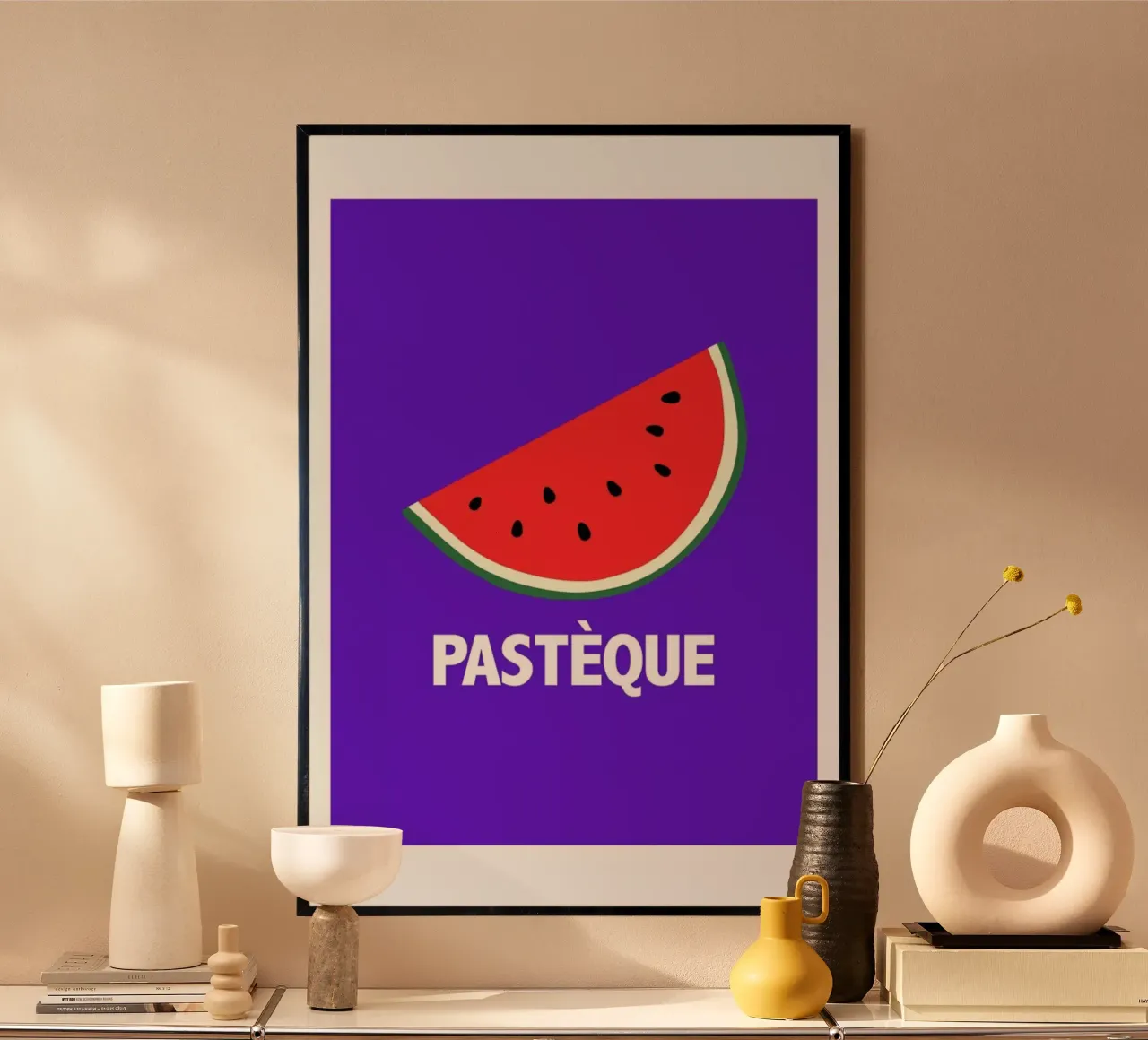 Pasteque Blue poster by Mottos by Sinan Saydik