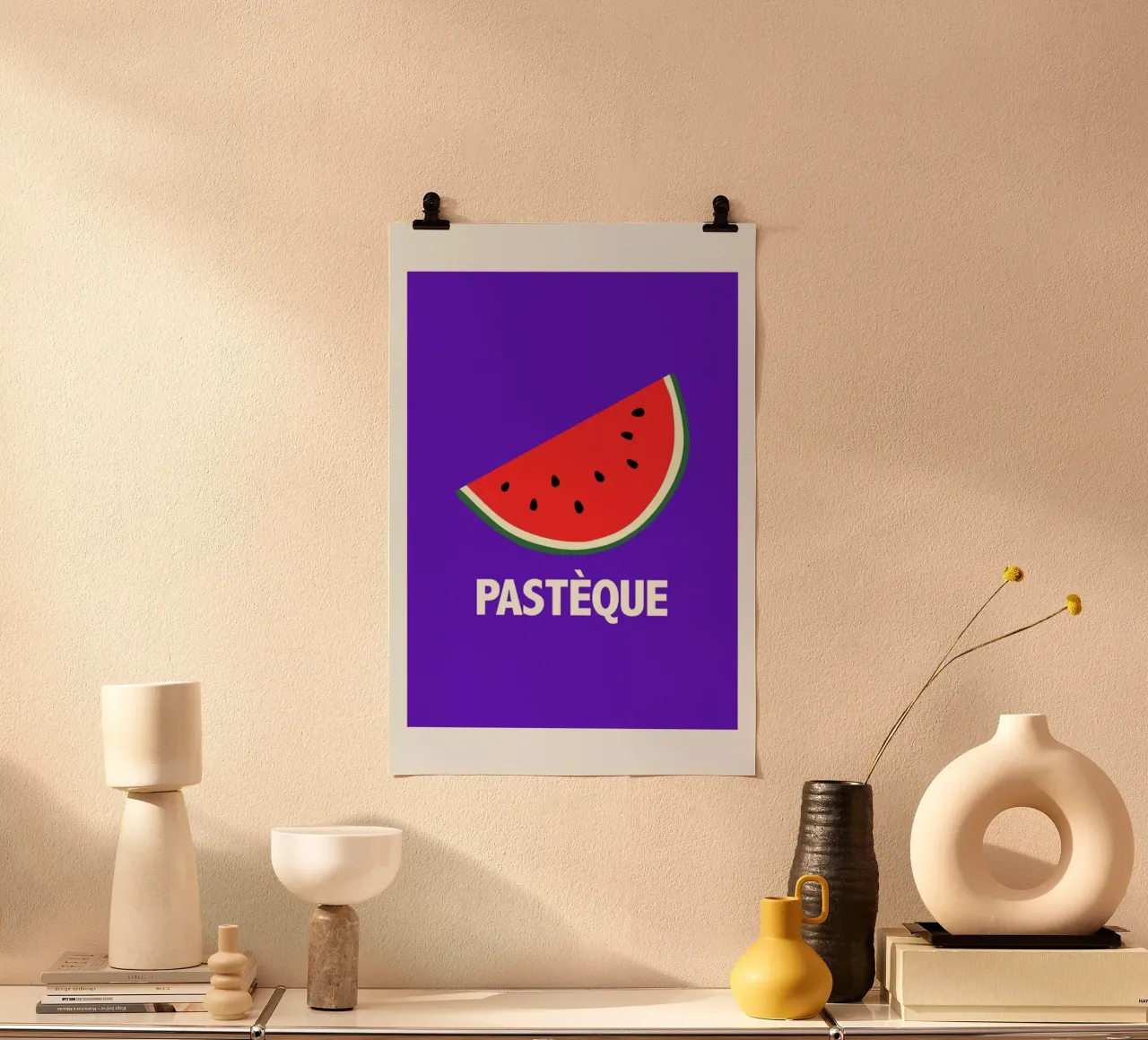 Pasteque Blue poster by Mottos by Sinan Saydik