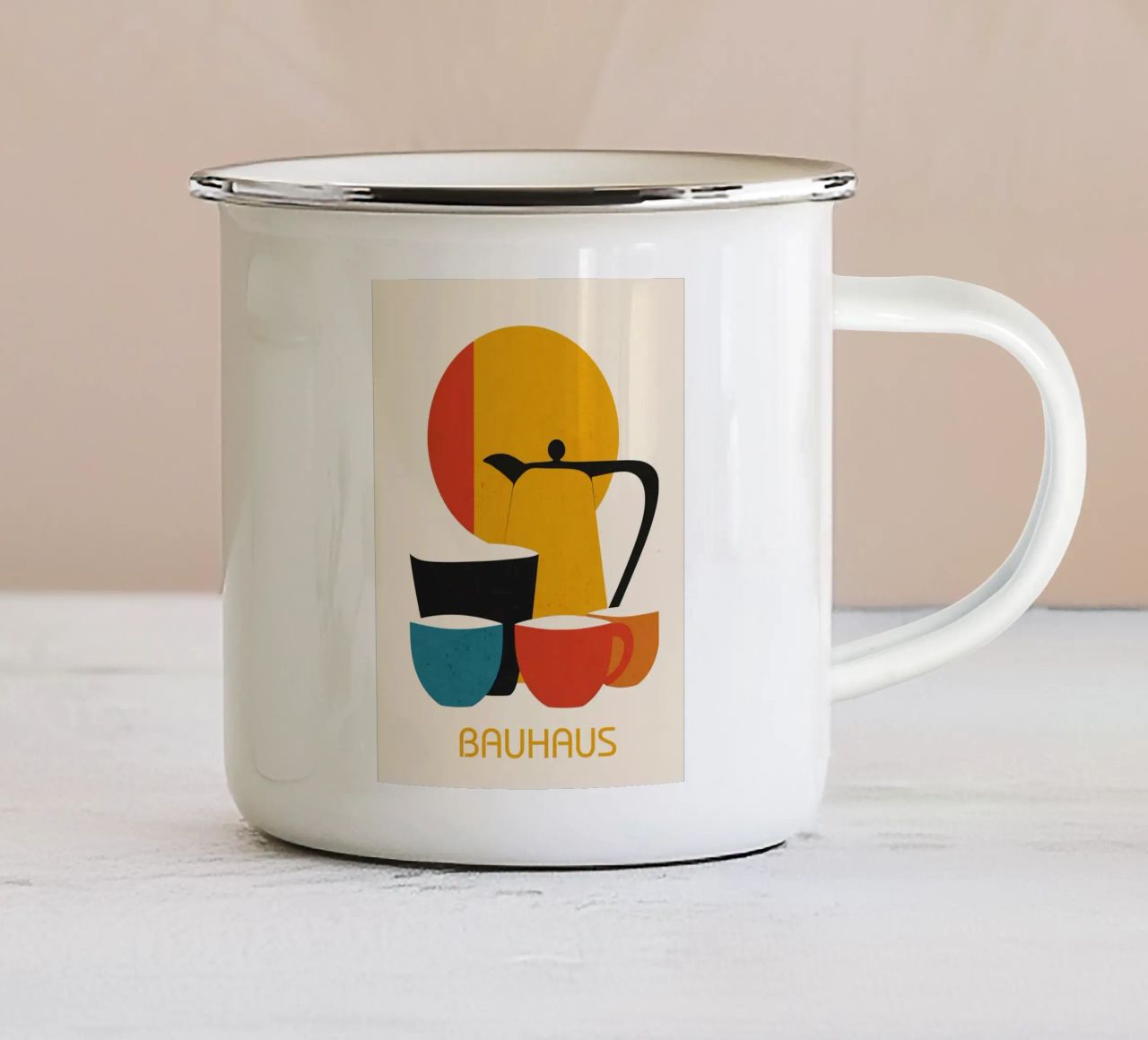 Service à thé et à café Bauhaus mug en émail de LaylaOzHome