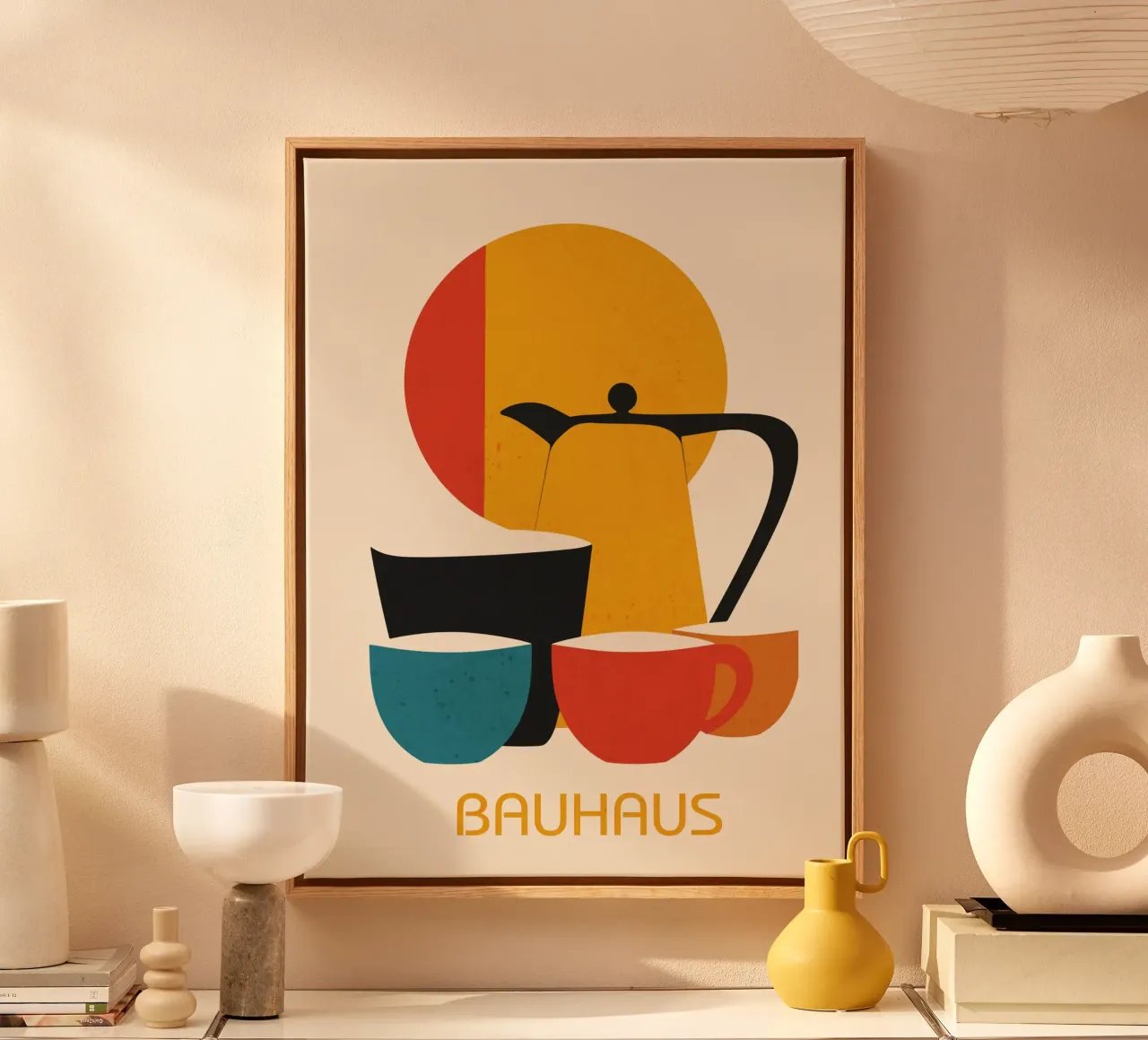 Bauhaus thee- en koffieset canvas met Baklijst van LaylaOzHome