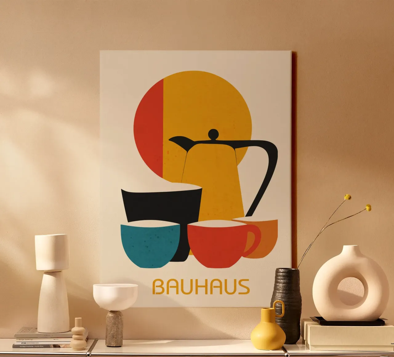 Bauhaus thee- en koffieset canvas met Baklijst van LaylaOzHome