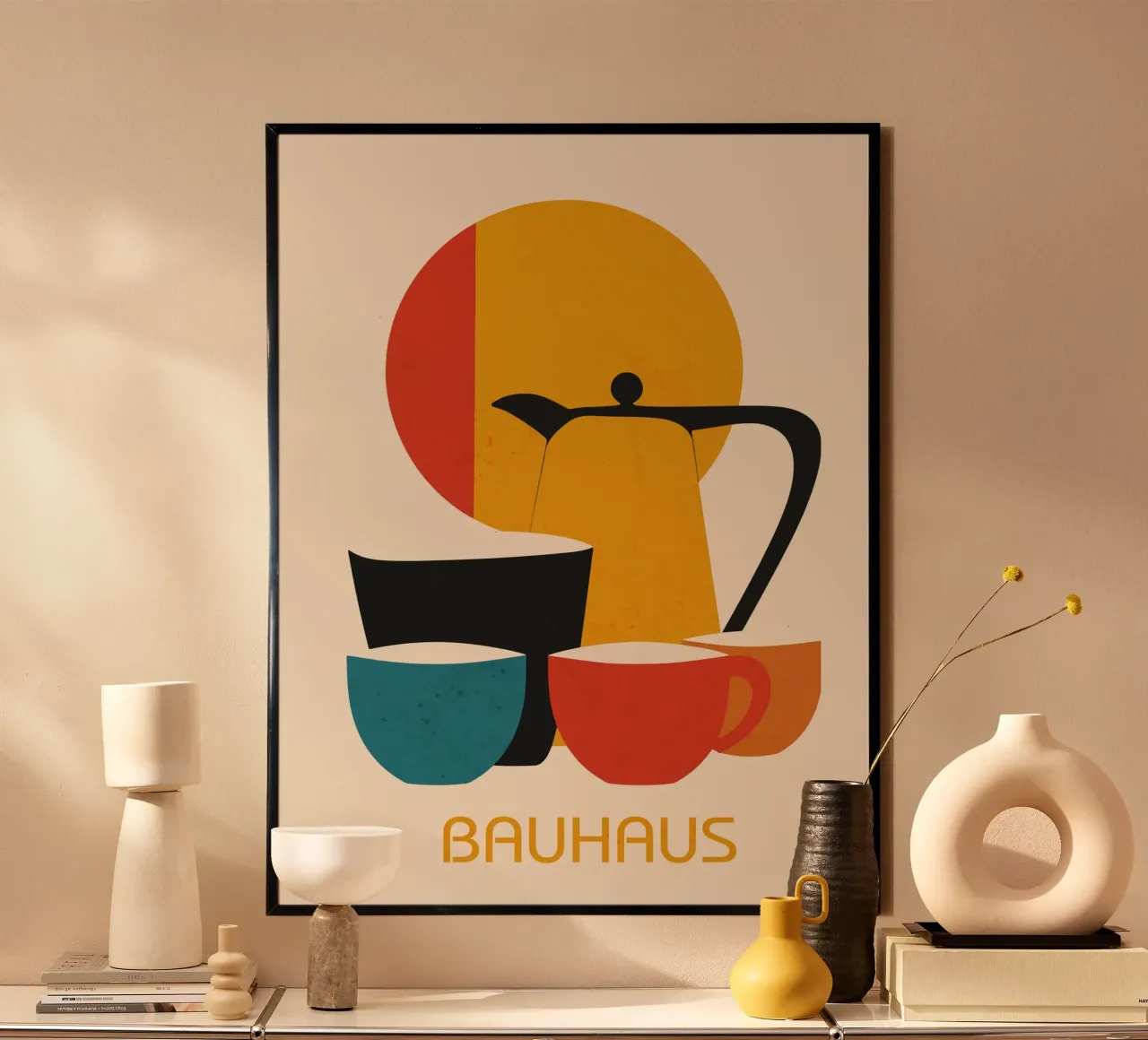 Set da tè e caffè Bauhaus poster con telaio in plastica da LaylaOzHome