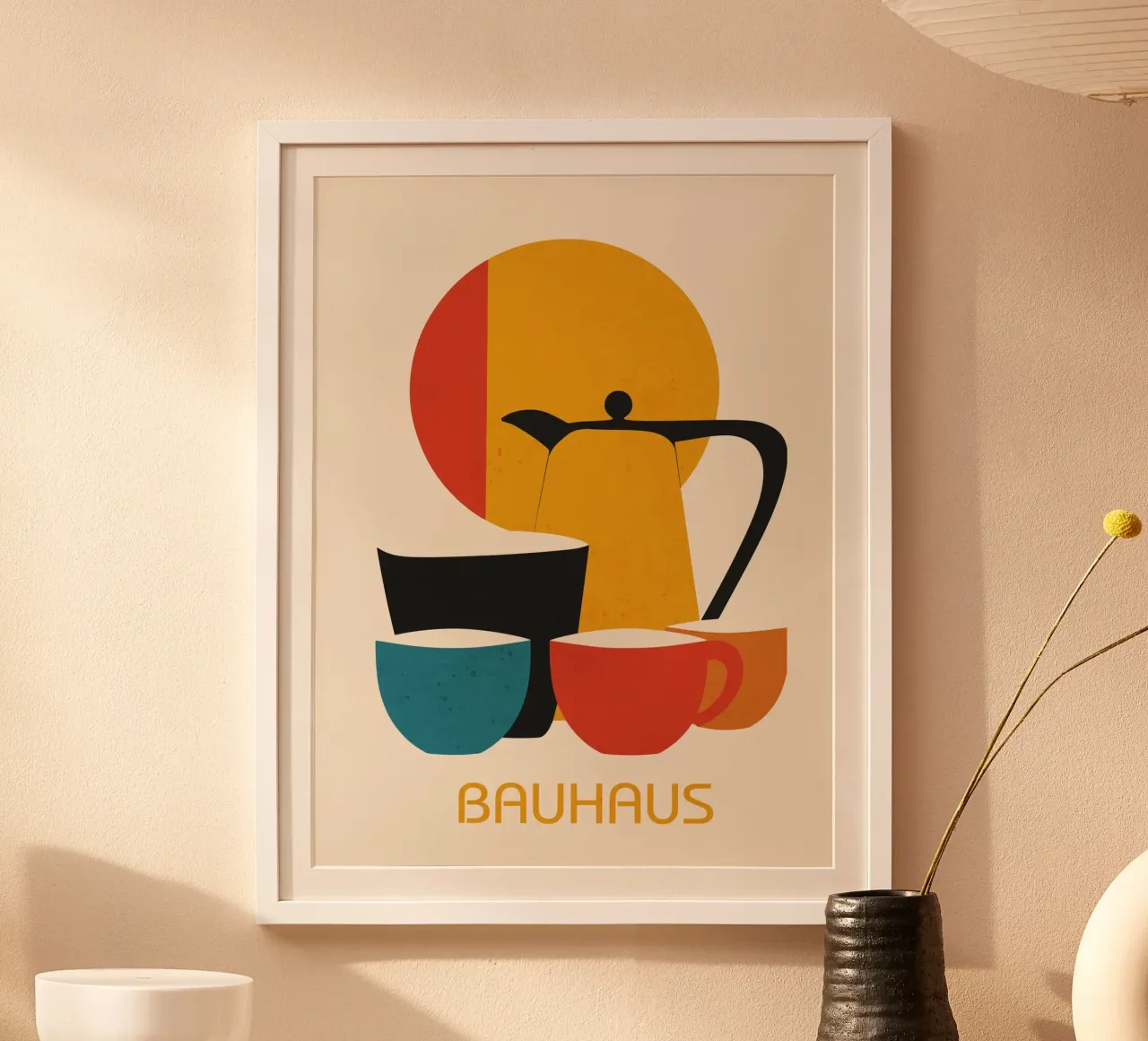 Set da tè e caffè Bauhaus poster con telaio in plastica da LaylaOzHome