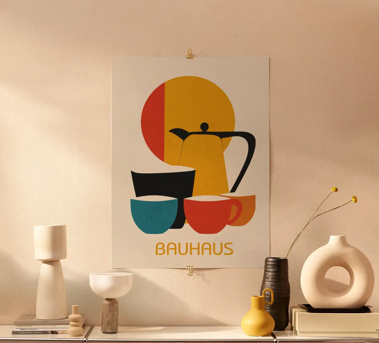 Set da tè e caffè Bauhaus poster con telaio in plastica da LaylaOzHome