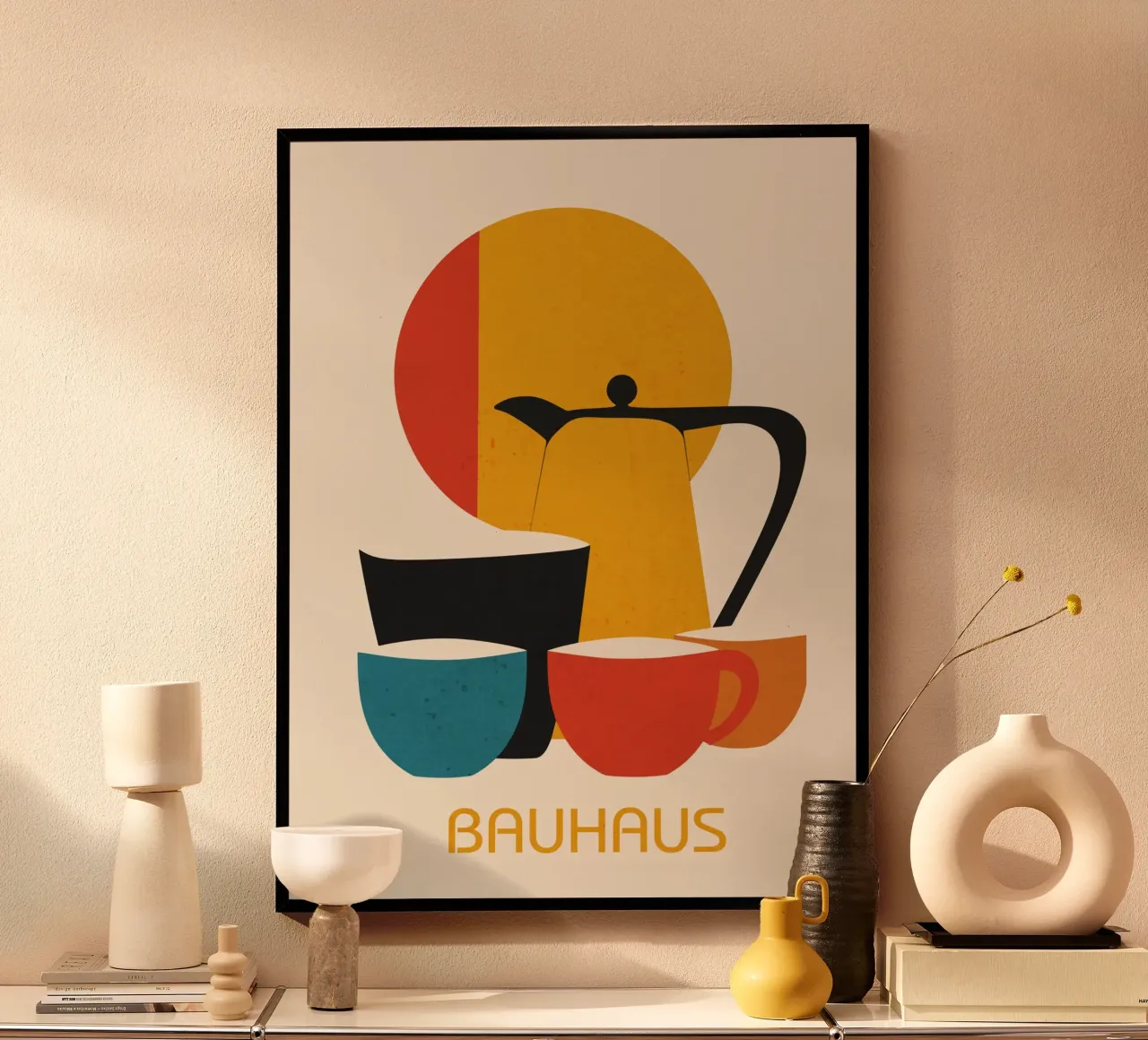 Set da tè e caffè Bauhaus poster con telaio in plastica da LaylaOzHome