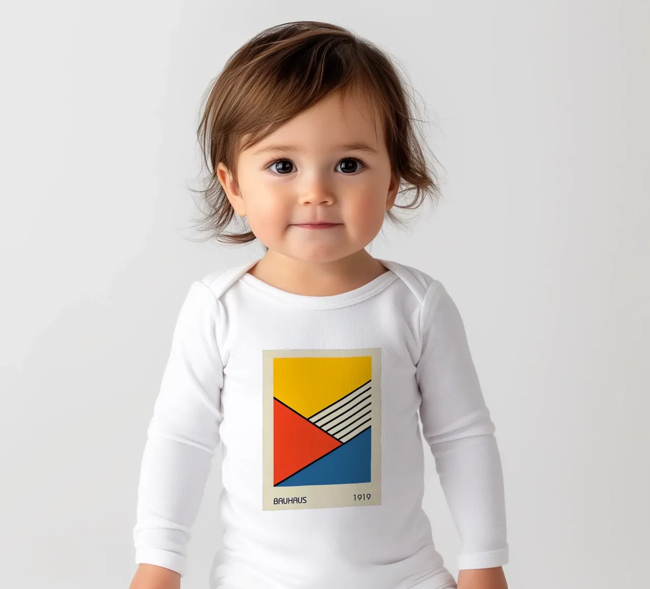 Bauhaus long-sleeve baby romper by Brooke