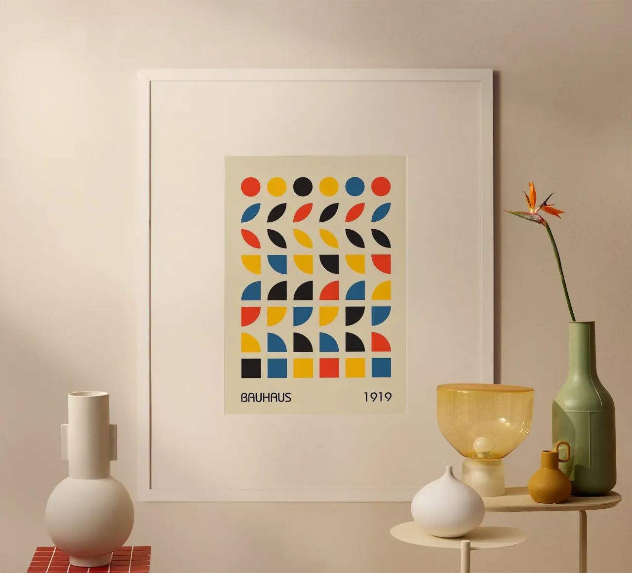 Bauhaus 1919 poster con telaio in legno da Brooke
