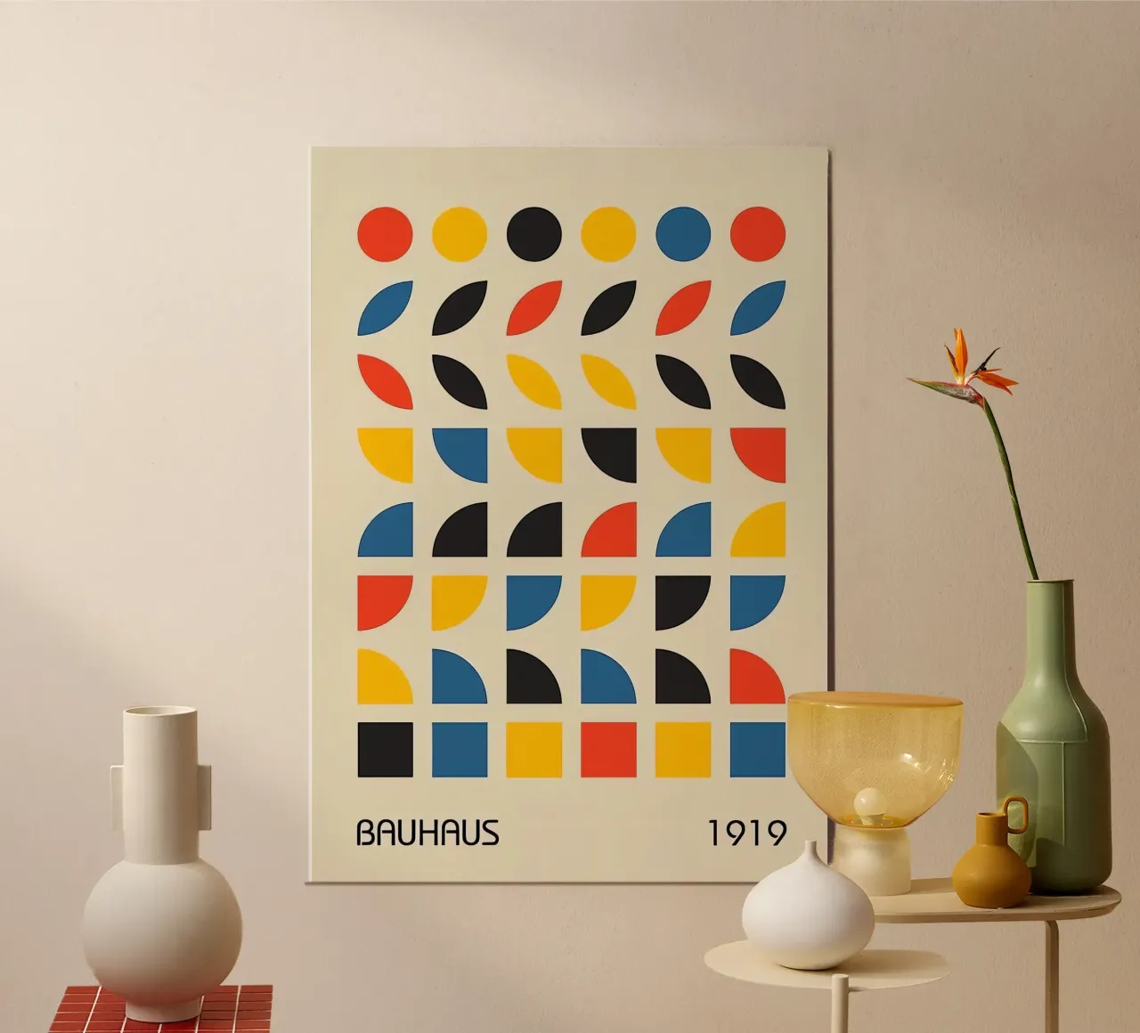 Bauhaus 1919 poster con telaio in legno da Brooke