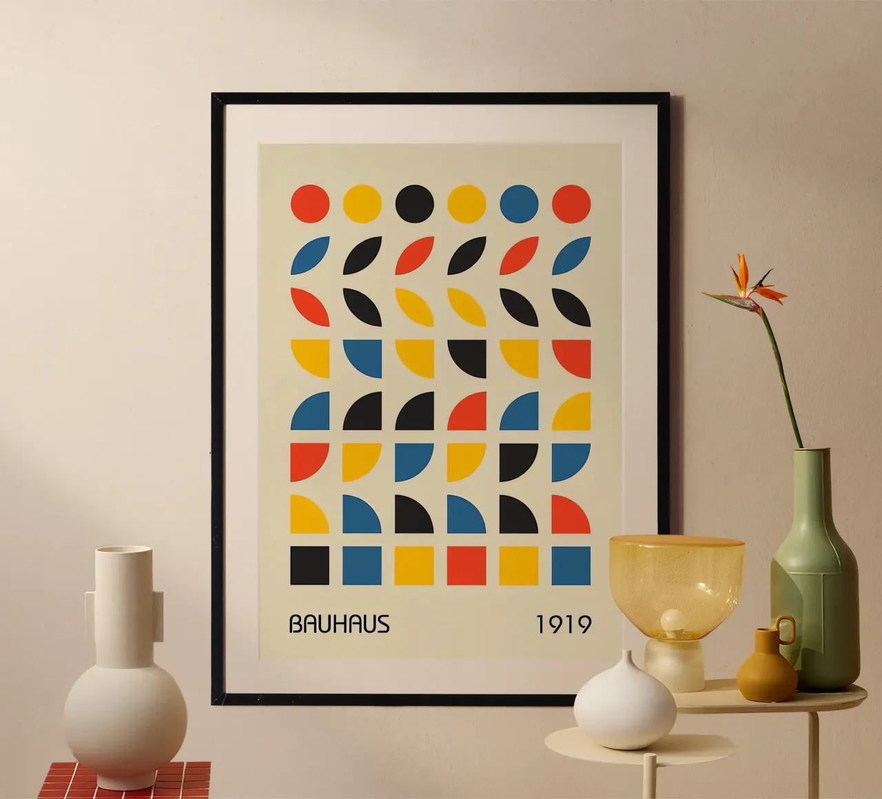 Bauhaus 1919 poster con telaio in legno da Brooke