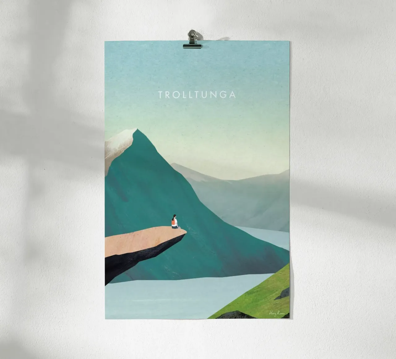 Trolltunga, Norway poster con telaio in alluminio da Henry Rivers