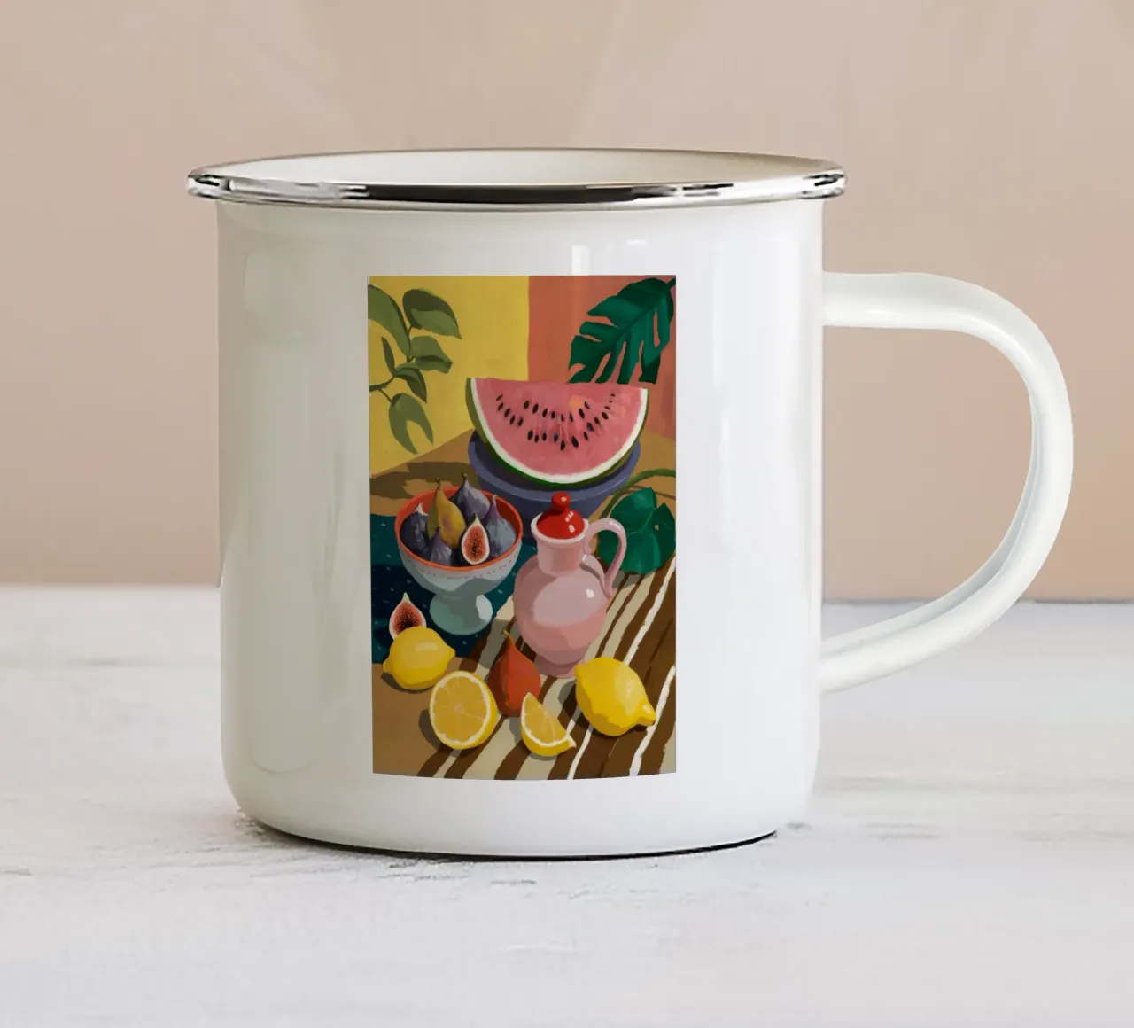 Anguria al sole tazza in smalto da Fable Tempa