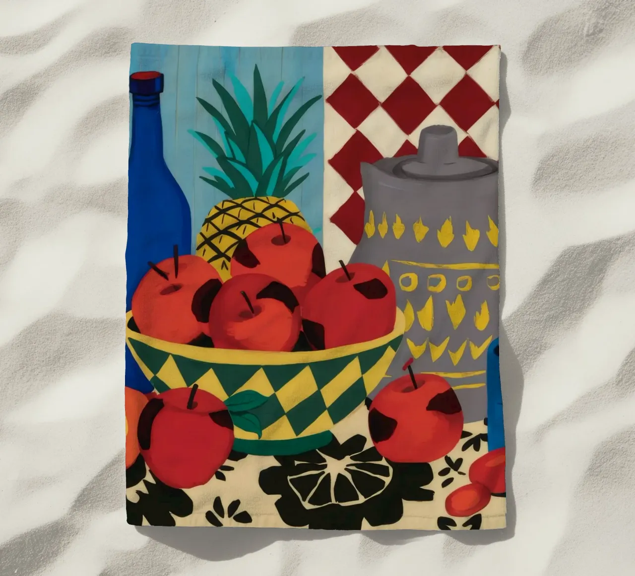 Festa a scacchi all'ananas telo mare da Fable Tempa