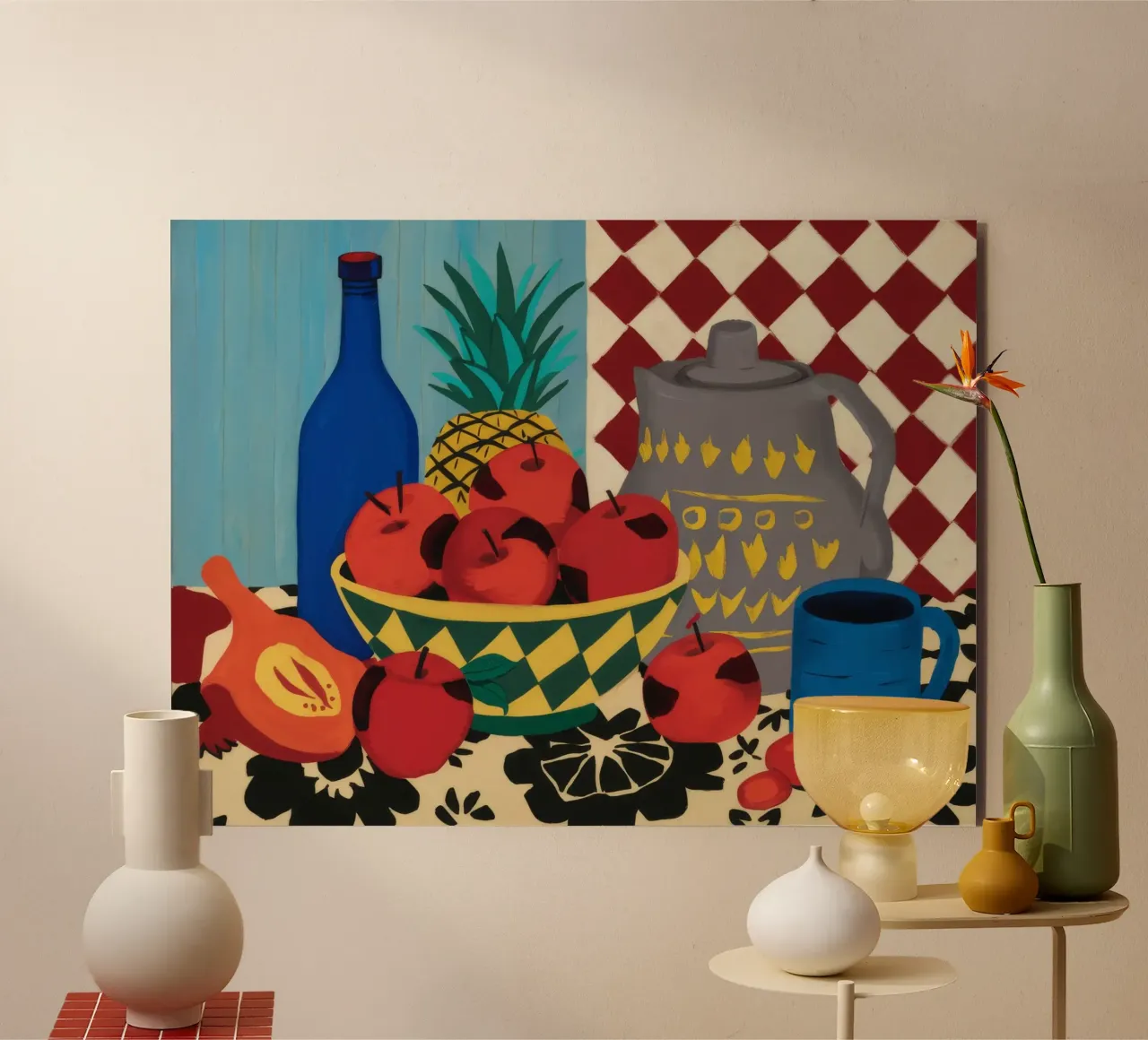 Festa a scacchi all'ananas alluminio dibond da Fable Tempa