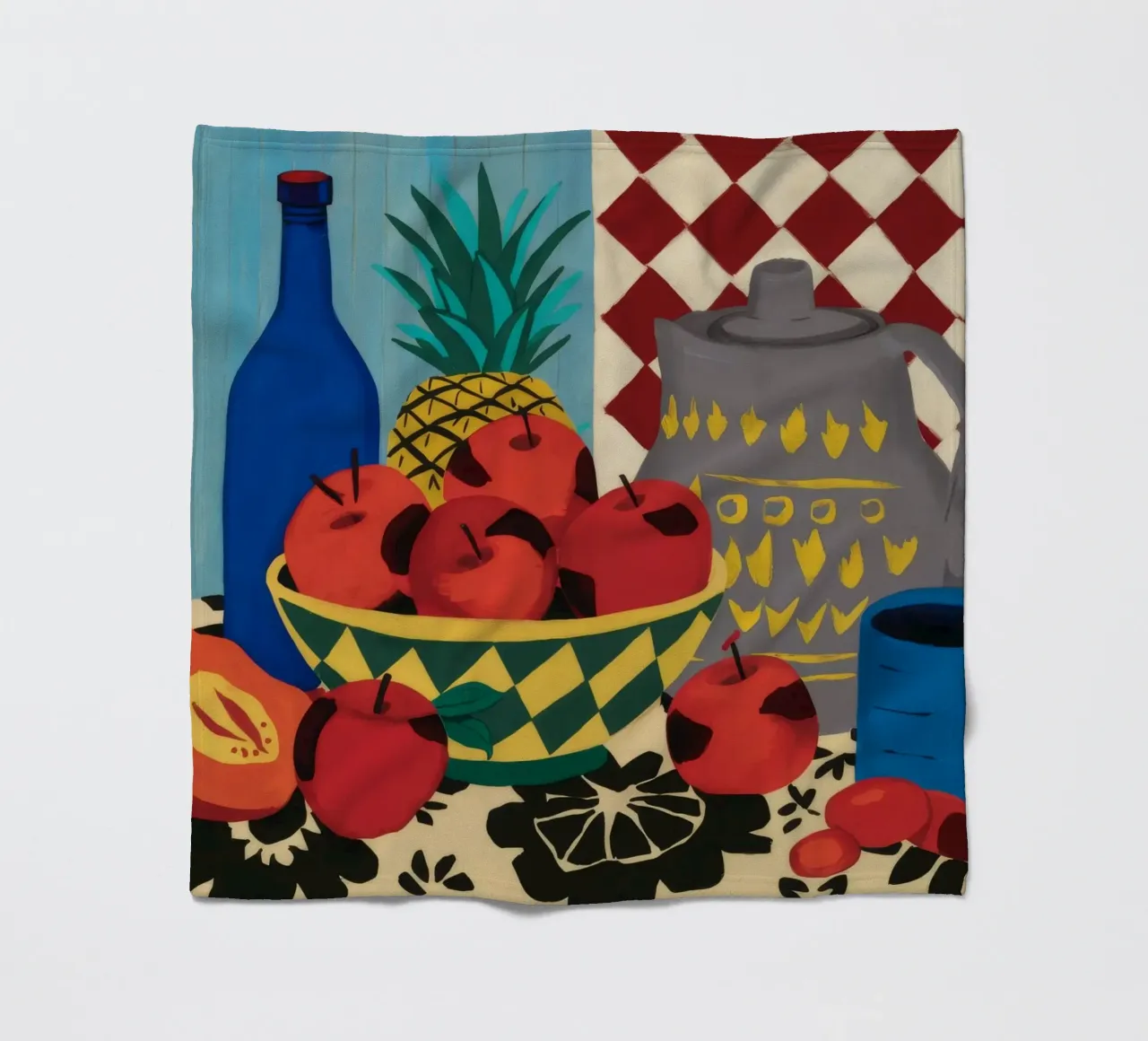 Festa a scacchi all'ananas coperta in pile da Fable Tempa