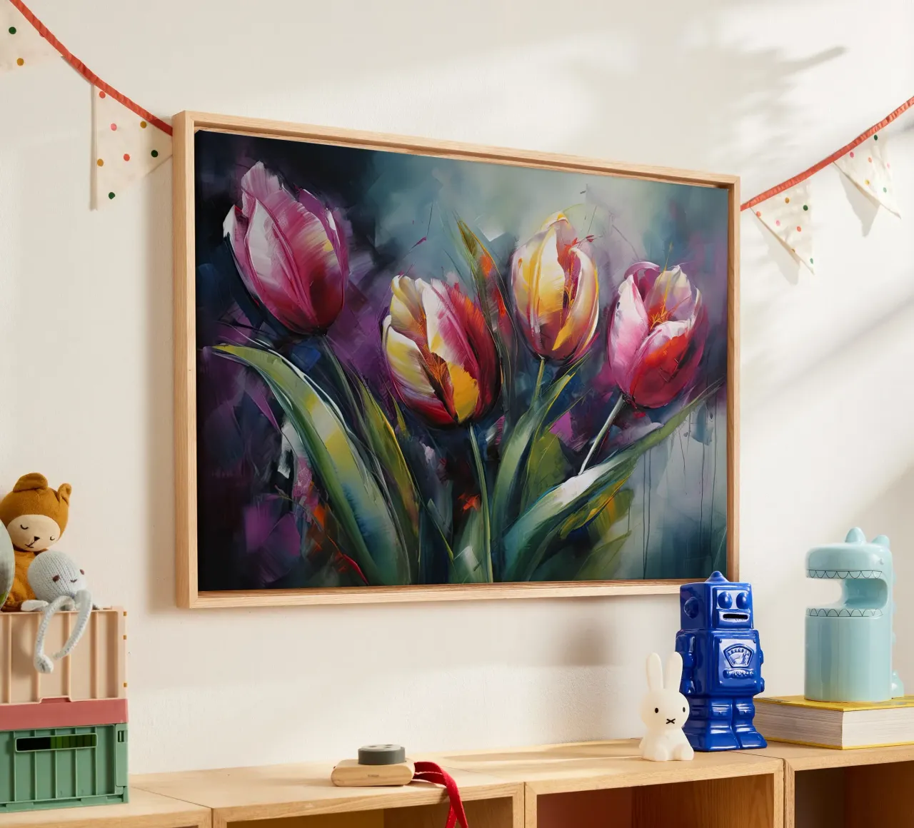 Muurkunst van Imagine canvas met Baklijst van Imagine