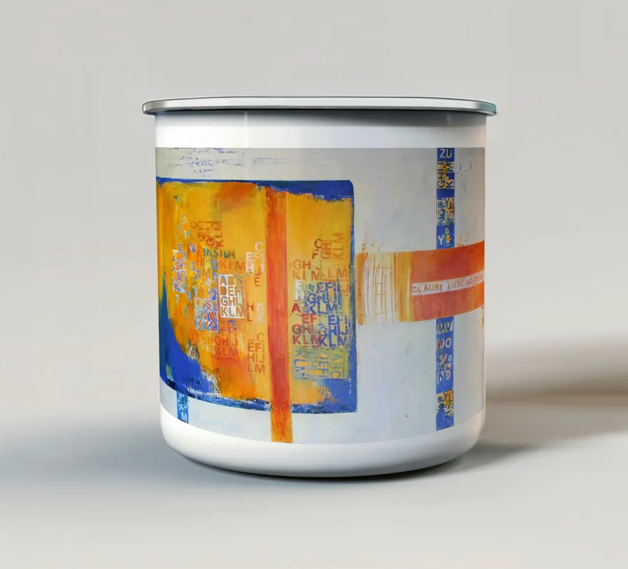 Glaube, Liebe, Hoffnung Emaille Tasse von Anita Gewald