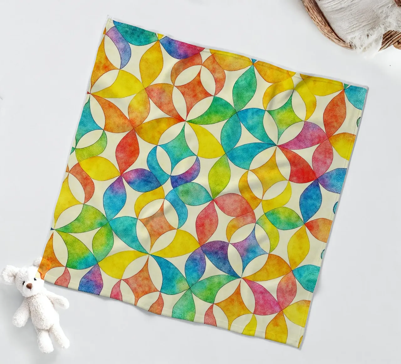 abstracte geometrische lijnkunst fleecedeken van arkhanz