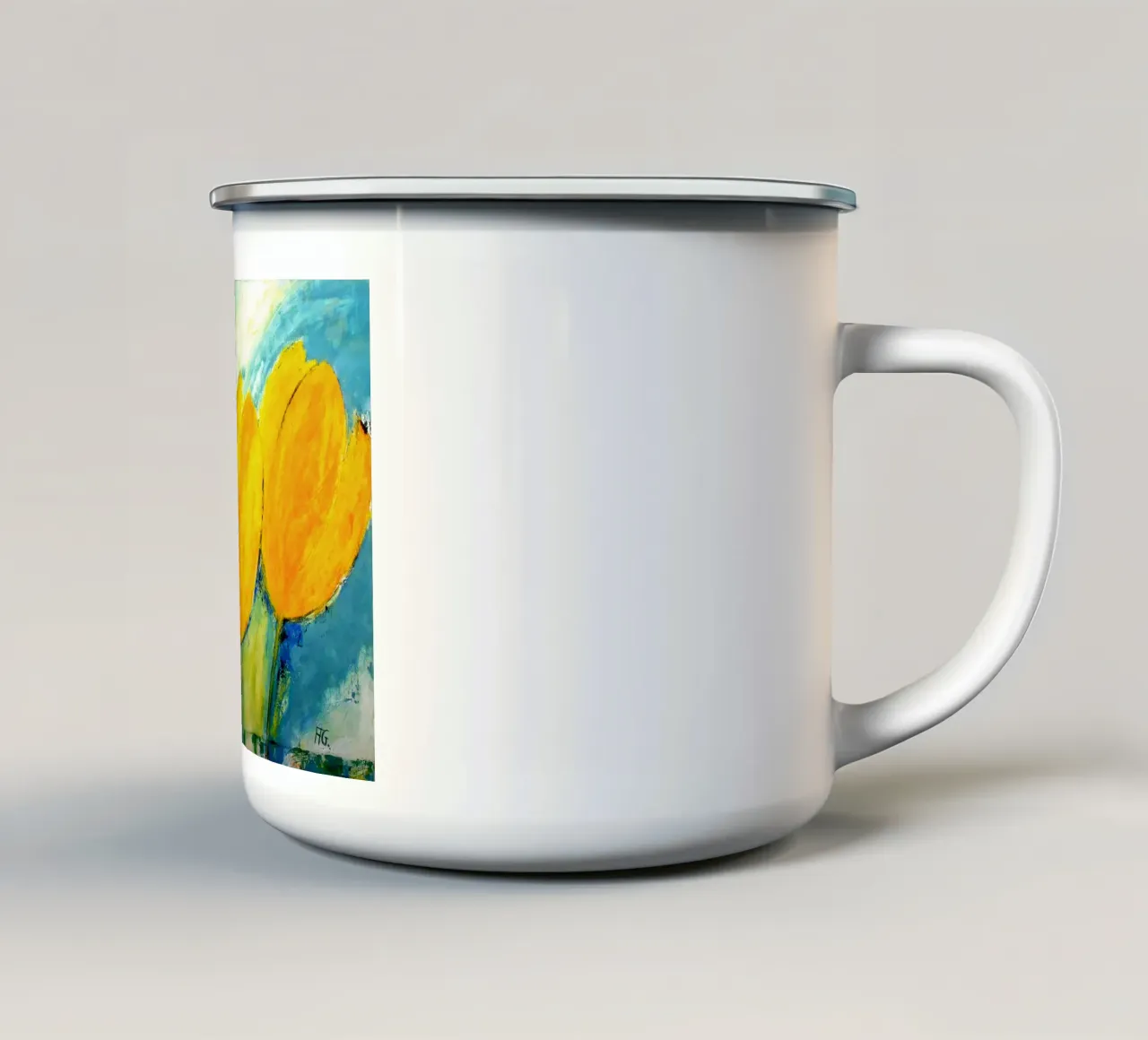 Gelbe Tulpen tazza in smalto da Anita Gewald