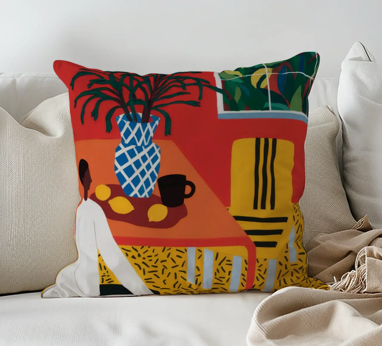 Leopardenmuster Kontemplation Kissen von Tiga Bersama