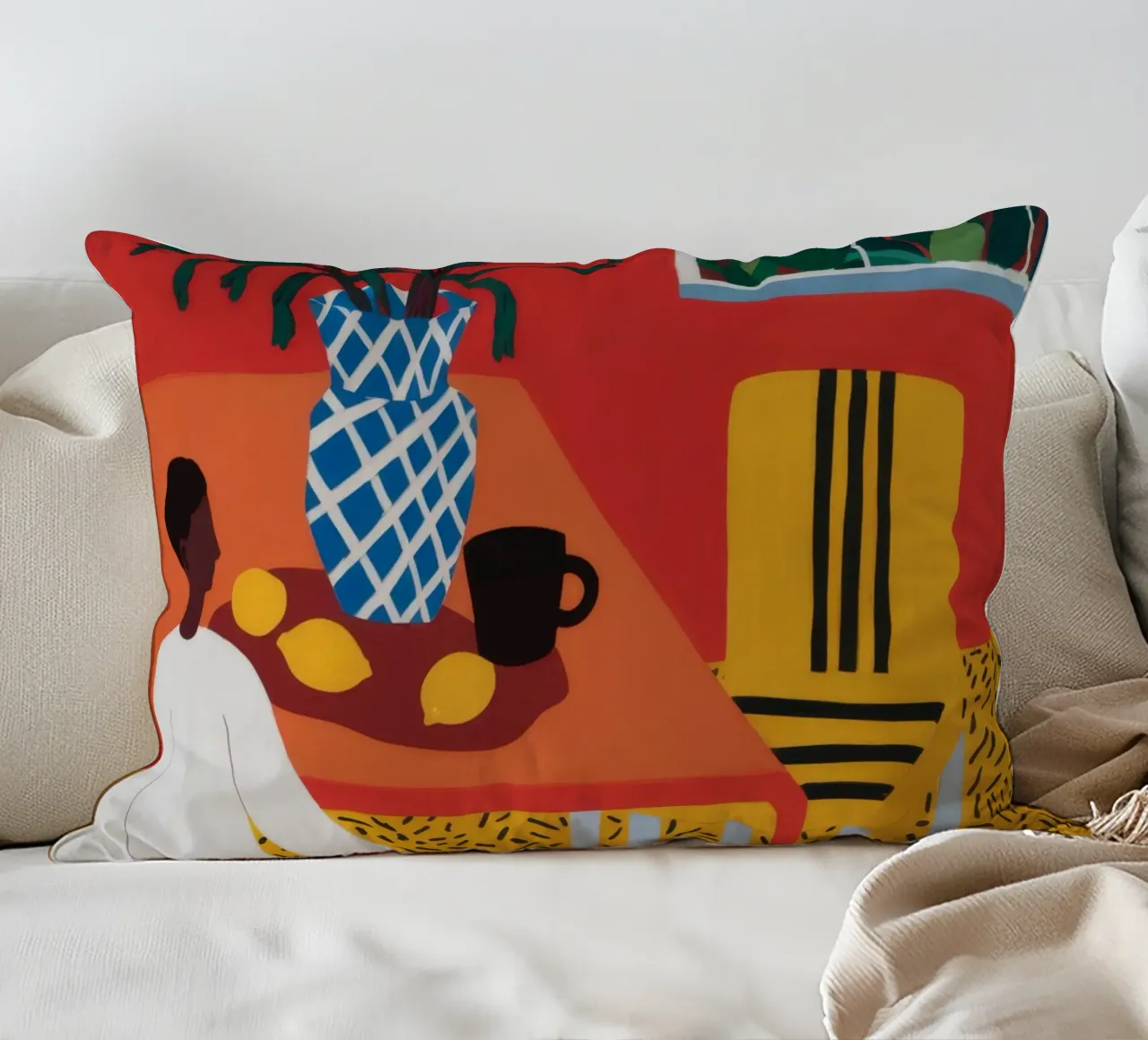 Leopard Print Contemplation decorative cushion by Tiga Bersama